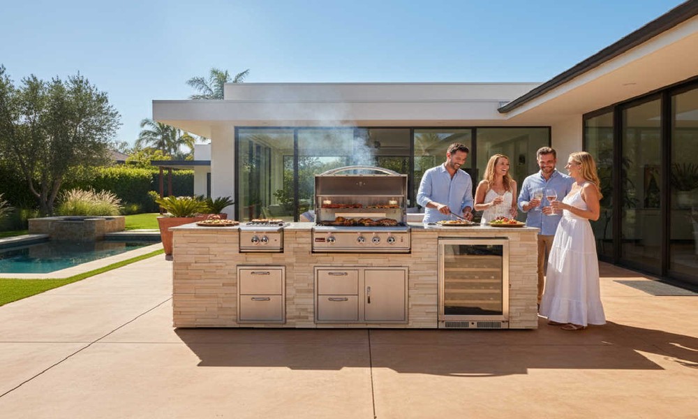Building a Complete Outdoor Kitchen Around a Ceramic Grill